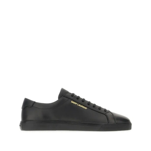 Saint Laurent Andy Men's Low Top Laced Leather Sneaker Black (EU 41.5 US 8.5) - Picture 1 of 10